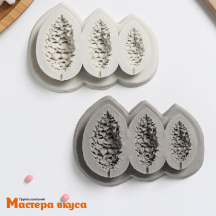 Молд силиконовый ШИШКИ 3в1, ~10,5*7*1,3 см 