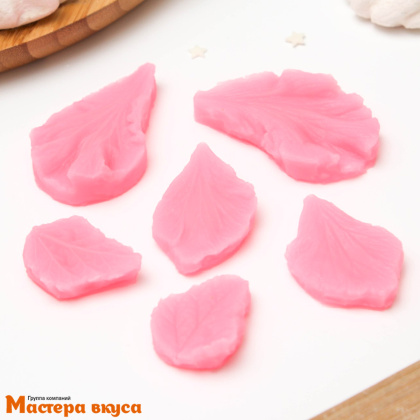 Молд силиконовый, вайнер ЛЕПЕСТОЧКИ 3D (набор из 3 вайнеров по 2 части)