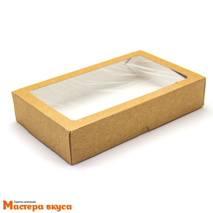 Упаковка на вынос OSQ TABOX 1000 PRO с окном, 200*120*40 мм (крафт)