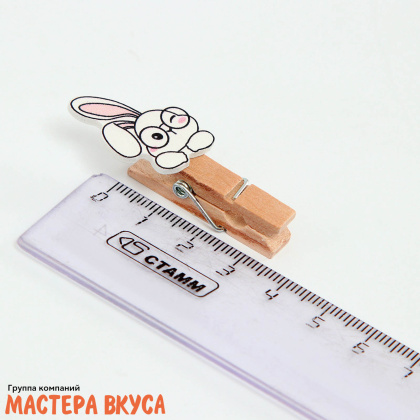 Декор прищепки "Зайчики", (набор 10 шт), 1,5*12*14 см
