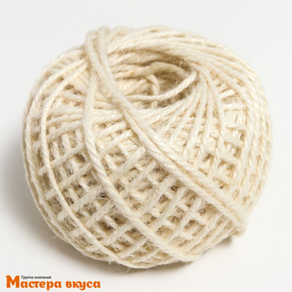Шпагат джутовый скрученный 50м, d-1,5мм, бежевый