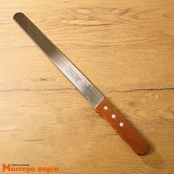 Нож с узкими зубцами, 25 см, с деревянной ручкой