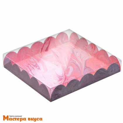 Упаковка для пряников и печенья с прозр. крышкой 180*180*30 см (Радуйся новому дню)