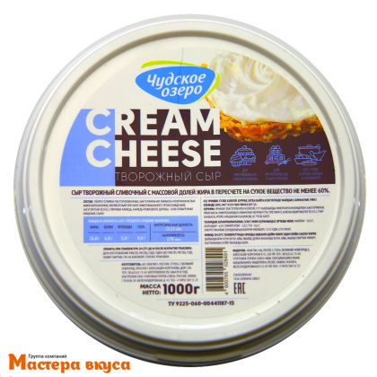 Сыр творожный Cream Cheese (Чудское Озеро), ведро 1 кг
