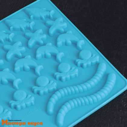 Форма для мармелада и шоколада силиконовая МОРСКИЕ СЛАДОСТИ, (32 ячейки) 22,3*17,2 см