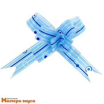 Бант-бабочка ГОЛУБОЙ Капли дождя, (ш 1,2 см) d~3,5 см