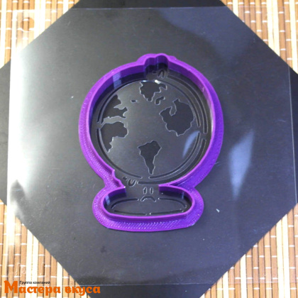 Вырубка пластик + трафарет ГЛОБУС, 8 см