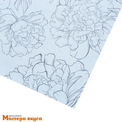 Бумага упаковочная "Лиловые цветы" двухсторонняя (крафт), 50*70 см