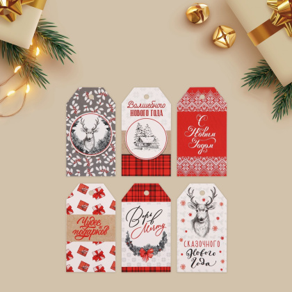 Бирка декоративная в наборе  "Верь в мечту" 5*9 см, (набор 6 шт)