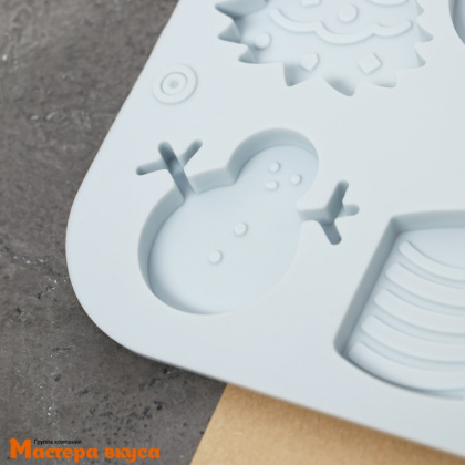 Форма для шоколада силиконовая НОВЫЙ ГОД, (8 ячеек) 18,5*12,8*0,5 см