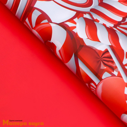 Бумага упаковочная  "Лабиринт" двухсторонняя (глянцевая), 50*70 см