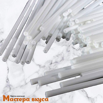 Палочки для кейкпопсов и леденцов (пластиковые), 20 см, белые (упак 100 шт)