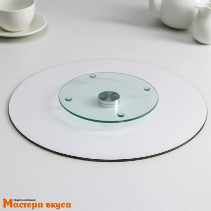 Подставка для торта вращающаяся, стекло, D-32 см, ПАРИЖ
