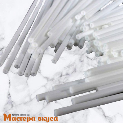 Палочки для кейкпопсов и леденцов (пластиковые), 20 см, белые (упак 100 шт)