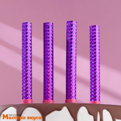 Фейерверк, холодный фонтан 12 см, РОЗОВЫЕ ИСКРЫ, цветное пламя, упак 4 шт 