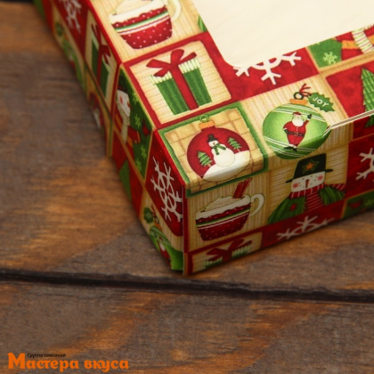 Упаковка для сладостей с окном 200*200*40 мм "Хорошего праздника"