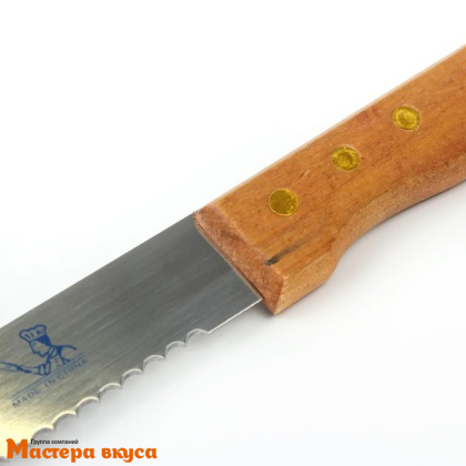 Нож с широкими зубцами, 25 см, с деревянной ручкой