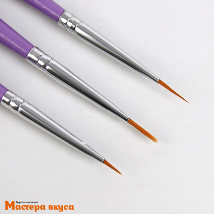 Кисти для декорирования нейлон (набор 3 шт), 14 см