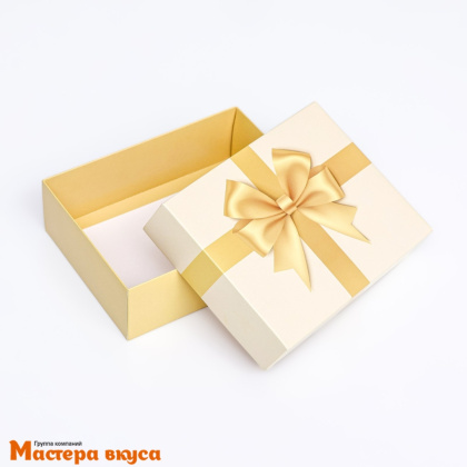 Упаковка для сладостей крышка/дно 165*125*52 мм  (Золотой бант)