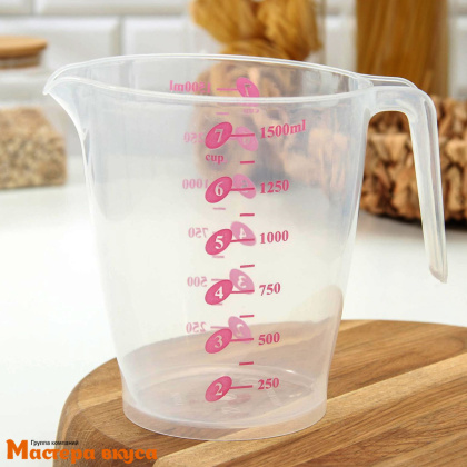 Мерный кувшин 1500 мл, полистирол, "Колор Доляна"