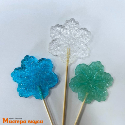 Карамель леденцовая на палочке СНЕЖИНКА, d~5,5 см