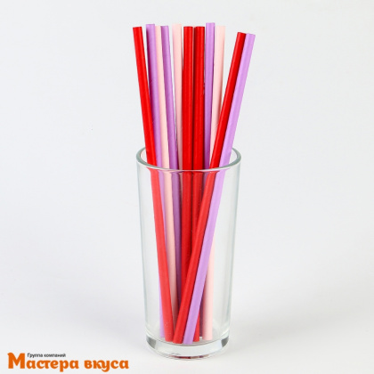 Трубочки бумажные, 20 см (упак 12 шт) разноцветные "Радость"