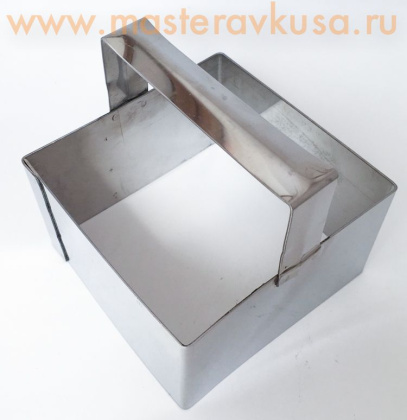 Форма-резак Квадрат  100*100  h60 мм, с ручкой (нерж.сталь)