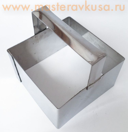Форма-резак Квадрат  100*100  h60 мм, с ручкой (нерж.сталь)