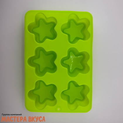 Форма силиконовая, для муссовых десертов ЗВЕЗДА, (6 ячеек) 14,4*21,8 см 