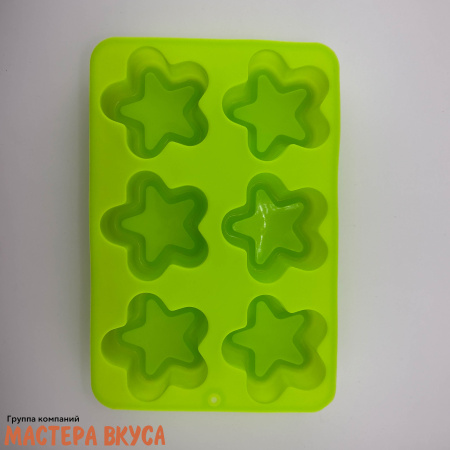 Форма силиконовая, для муссовых десертов ЗВЕЗДА, (6 ячеек) 14,4*21,8 см 