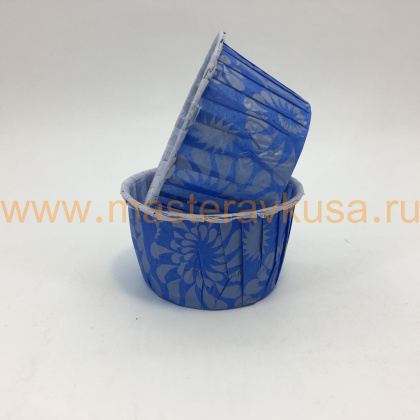 Форма бумажная Маффин 50*40мм, Синий дамаск (100 шт)