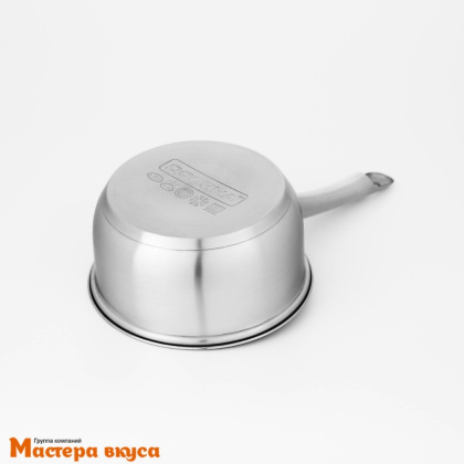 Ковш из нержавеющей стали с капсульным дном и с крышкой "Сильве" 1,5 л, d-16 см