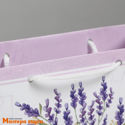 Пакет бумажный подарочный с ручками 180*230*80 мм, ламинированный "Букет"