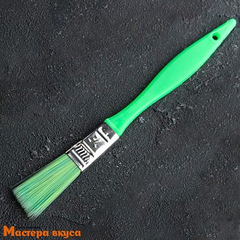 Кисть кулинарная нейлоновая 17*1,5 см, зеленая "Радуга"