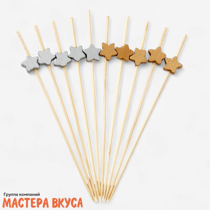 Шпажки "Звезды", дерево, 11 см (набор 24 шт)