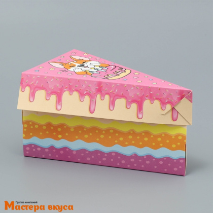 Упаковка для 1 кусочка торта, "Корги", 155*85*85 мм, картон