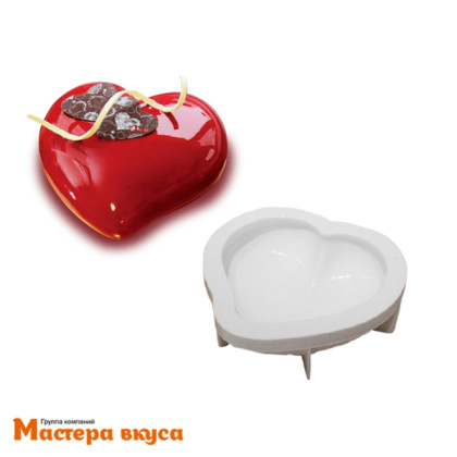 Форма силиконовая Dolce СЕРДЦЕ (изогнутое), 16,5*17*5,1 см для муссовых десертов (Италия)