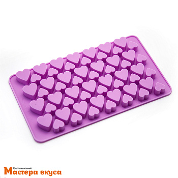 Форма для шоколада силиконовая  СЕРДЕЧКИ, (56 ячеек) 19,5*11,5