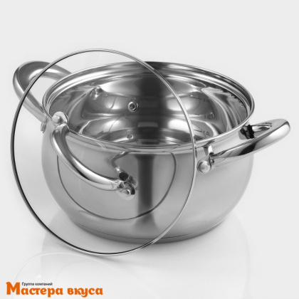 Кастрюля с крышкой из нержавеющей стали Гиперион 1,9 л, d-16 см