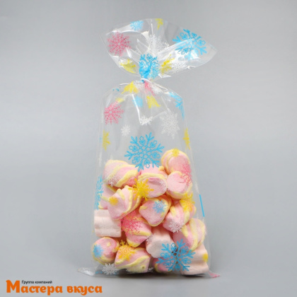 Пакет для сладостей 13*27 см,  "Снежинки" 