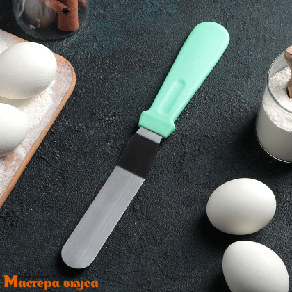 Палета угловая металлическая 10,5 см (без ручки), пластиковая ручка (спатула)