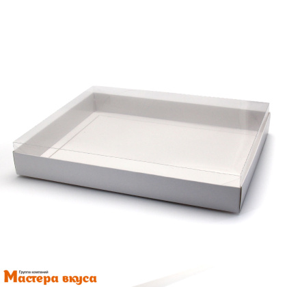 Упаковка для пряников и печенья с прозр. крышкой 260*210*30 мм (белая)