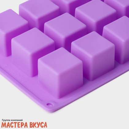 Форма для шоколада силиконовая  КУБ, (15 ячеек) 26*15*3,2 см