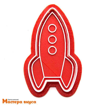 Вырубка пластик + штамп РАКЕТА, 8 см