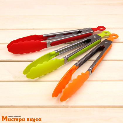 Щипцы кулинарные металические "Лист", 23 см, пластик