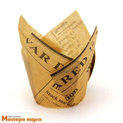 Форма бумажная Тюльпан d50 h80 "Газета крафт", упак 12 шт