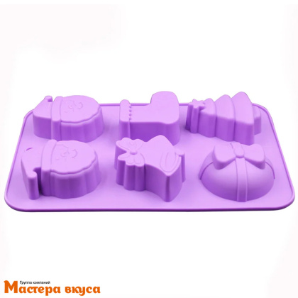 Форма силиконовая НОВОГОДНЯЯ НОЧЬ, (6 ячеек) 25*17*2,2 см