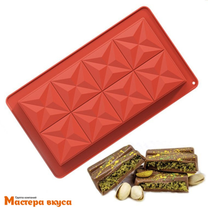 Форма для шоколада силиконовая, плитка ДУБАЙСКИЙ ШОКОЛАД звёзды, 250*148 мм 