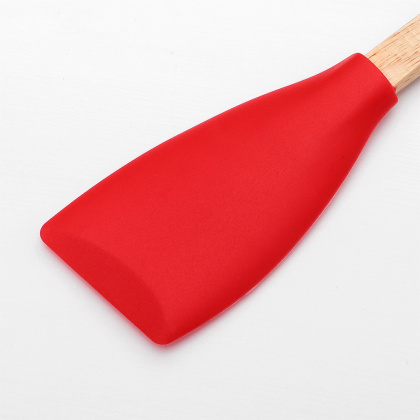 Лопатка силиконовая с деревянной ручкой 32 см, "Бамбук"