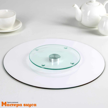 Подставка для торта вращающаяся, стекло, D-32 см, ФРУКТОВЫЙ ЛЕД